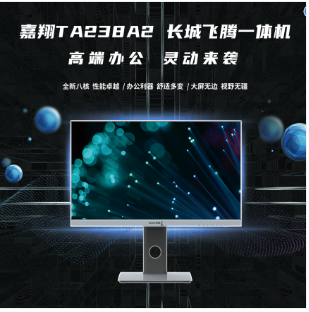 長城/GreatWall TA238A2 臺式計算機 嘉翔TA238A2一體機電腦國產(chǎn)化(飛騰D2000/8核/8GB/256GB/2G獨顯）含正版（統(tǒng)信系統(tǒng)一年服務,WPS2019一年服務,數(shù)科V3.0一年服務,毒霸防病毒系統(tǒng)v9.0三年服務)